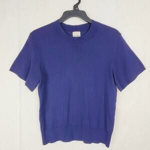 Baldwin silk cashmere blend navy blue lightweight sweater size XS Quiet Luxury